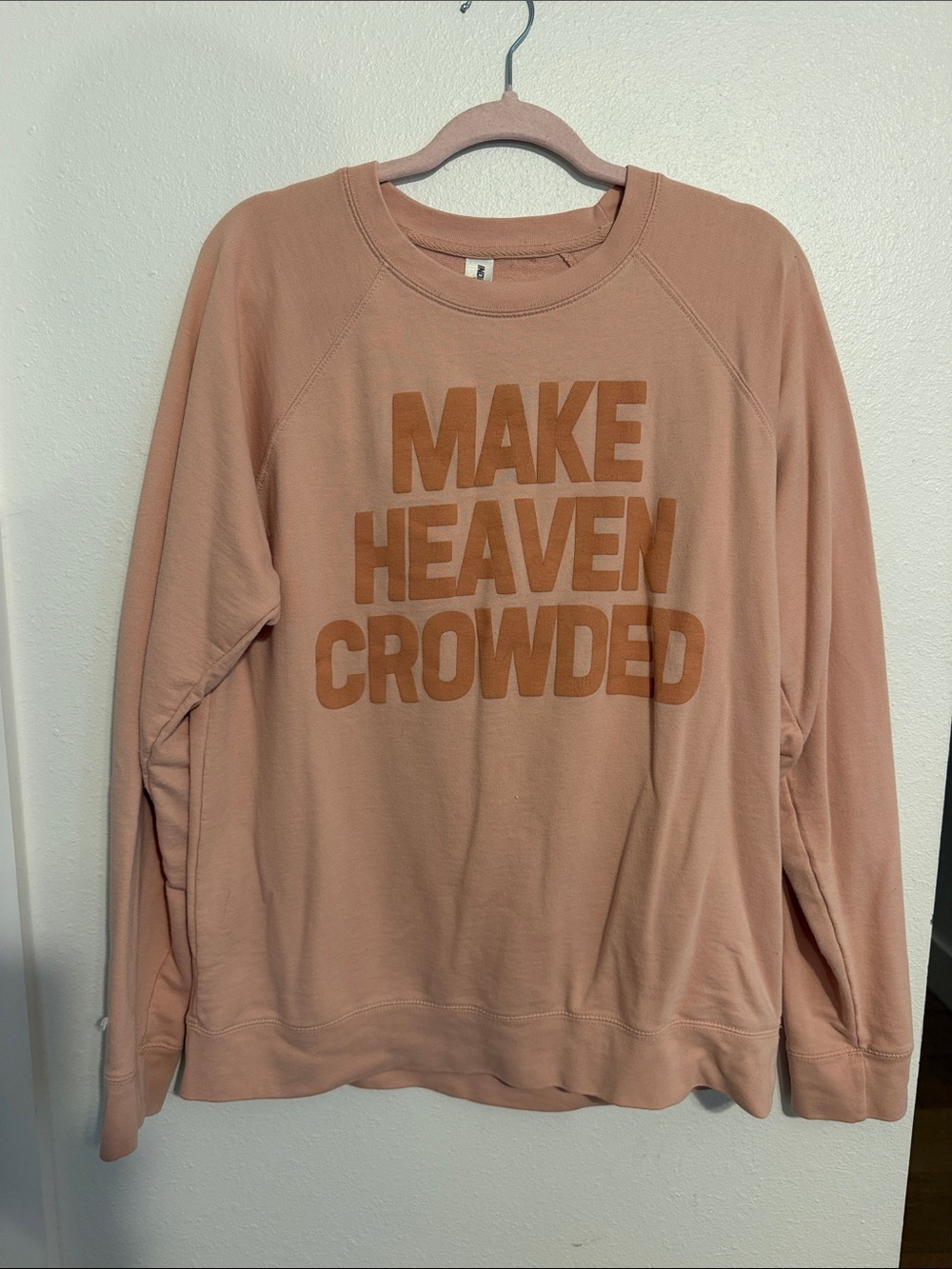 Make Heaven Crowded Graphic Crewneck Sweater - Dusty Pink
